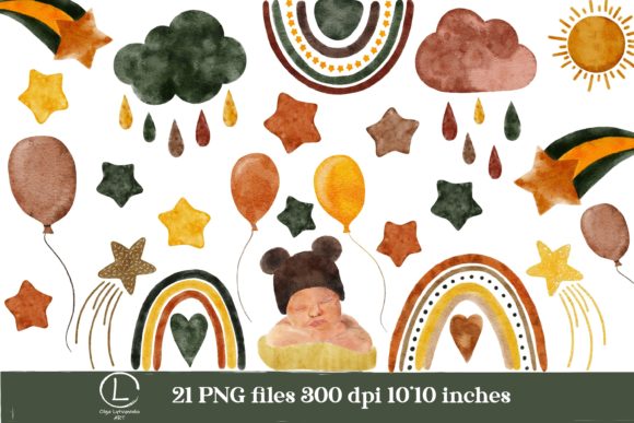 Download Watercolor Boho Baby Clipart - Boho baby clipart Collection