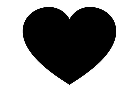 Download Solid Black Heart Shape Silhouette - Shape Collection
