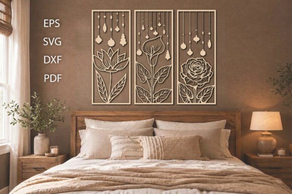 Download Flower Wood Wall Decor Art Set - Decor Collection