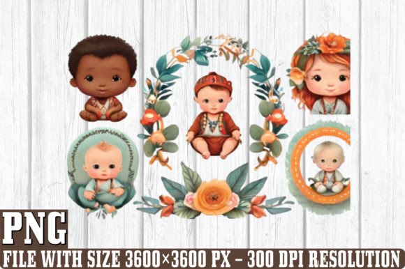 Download Watercolor Boho Baby Clipart - Boho baby clipart Collection