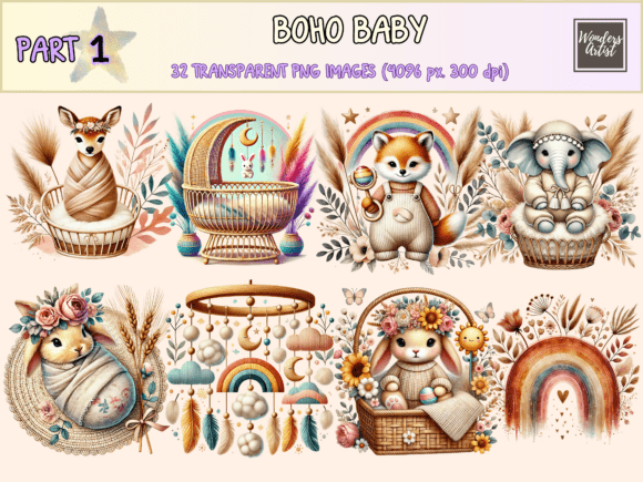Download Boho Baby Clipart P1 - Boho baby clipart Collection