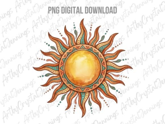 Download Celestial Boho Western Sun PNG - Premium Resources