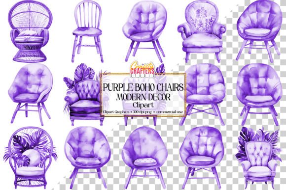 Download Purple Boho Chic Chair Decor PNG Clipart - Decor Collection