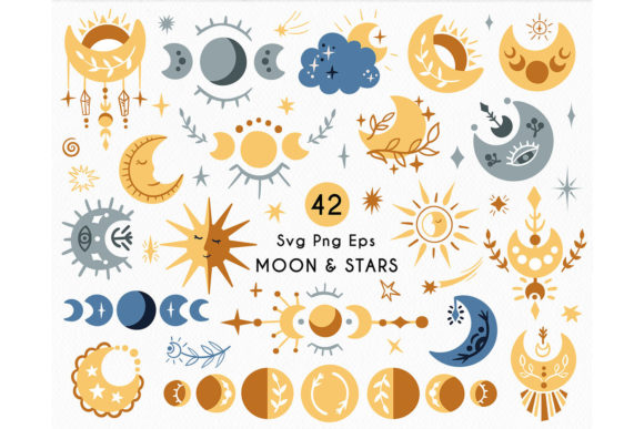 Download Celestial Boho Moon Stars Bundle - Celestial boho Collection