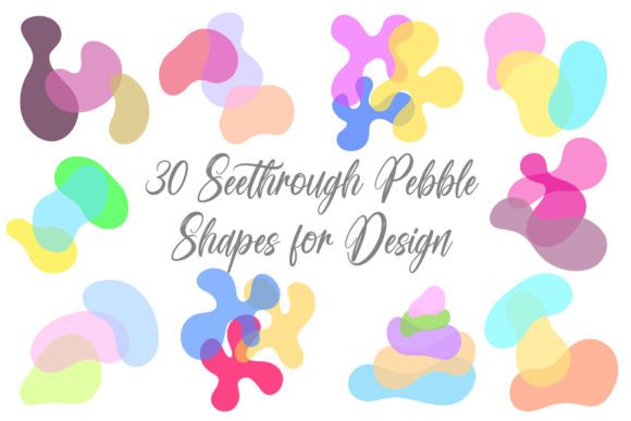 Download 30 Pebble Modern Art See Through Shapes - Shape Collection