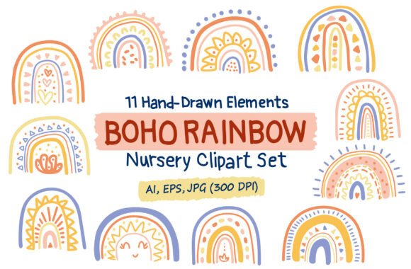 Download Boho Rainbow Clipart Baby Nursery Decor - Decor Collection