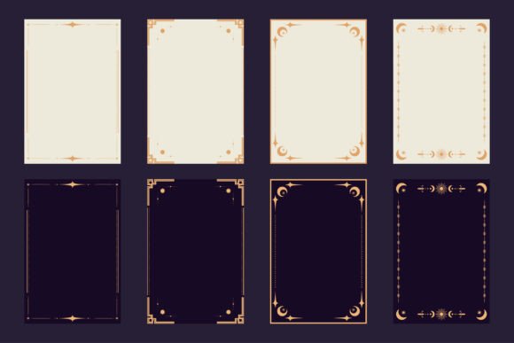 Download Celestial Boho Tarot Card Frames Set - Celestial boho Collection